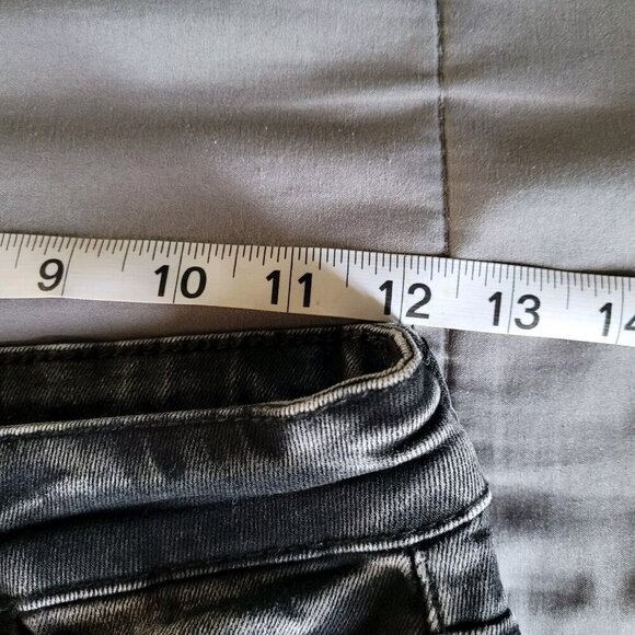 Flying Monkey Jeans Womens Size 25 High Rise Charcoal Black Distressed Stretchy - Picture 5 of 9